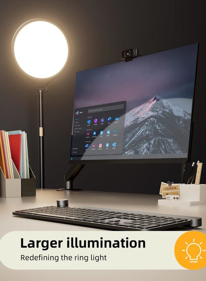 Vimose 10" Ring Light with Stand and Phone Holder - 72" Tripod for iphone with Light, Professional Led Ringlight for Video Recording/Make up/Streaming, Full Screen Light Ring for YouTube, Tiktok -Uniform - Image 3