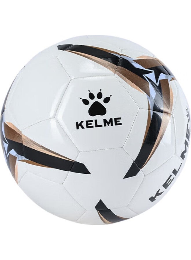 KELME كرة قدم كيلمي مخيطة بالآلة للتدريب والمباريات وتطوير الشباب، حجم 5 قياسي للبالغين، أبيض وأسود، حجم 5 - Image 1