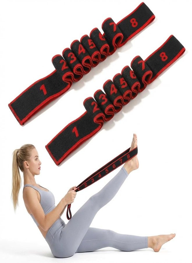 Rhostry Fitness Resistance Band for Stretching and Yoga, Fashion Puller Exercise, Fitness Resistance Bands with Handles, 8 Loops Elastic Exercise Bands for Yoga, Stretching, Pilates, Fitness(2ps) - Image 1