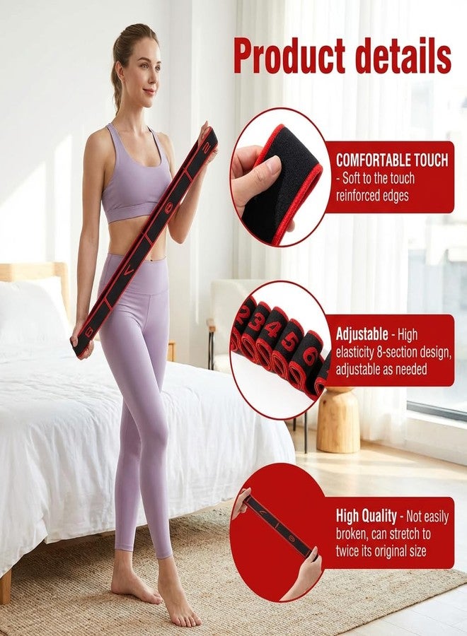 Rhostry Fitness Resistance Band for Stretching and Yoga, Fashion Puller Exercise, Fitness Resistance Bands with Handles, 8 Loops Elastic Exercise Bands for Yoga, Stretching, Pilates, Fitness(2ps) - Image 5
