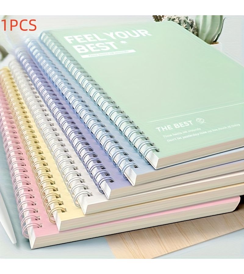 Purple A5 Spiral Notebook 122 Page Hard Cover Tear Out Divider Durable Binding - Image 1