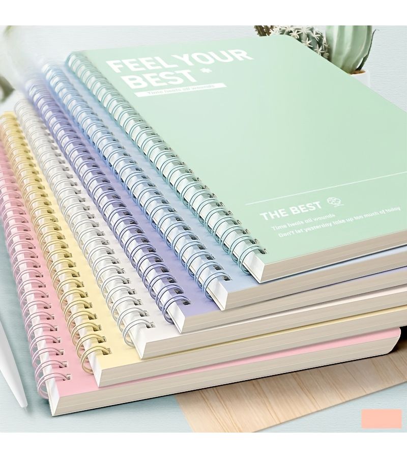 Purple A5 Spiral Notebook 122 Page Hard Cover Tear Out Divider Durable Binding - Image 5
