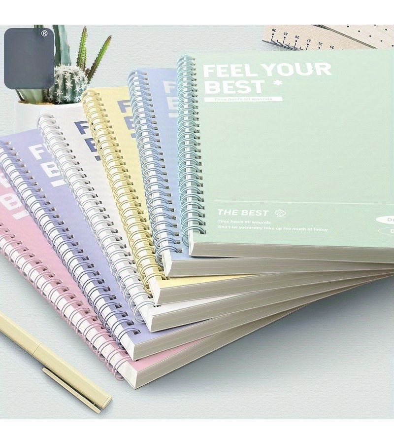 Purple A5 Spiral Notebook 122 Page Hard Cover Tear Out Divider Durable Binding - Image 3