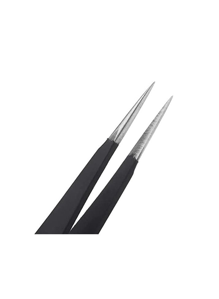 ORiTi 2 Pieces of Acrylic Gel Nail Art Rhinestones Tweezers Selection Tool Black - Image 5