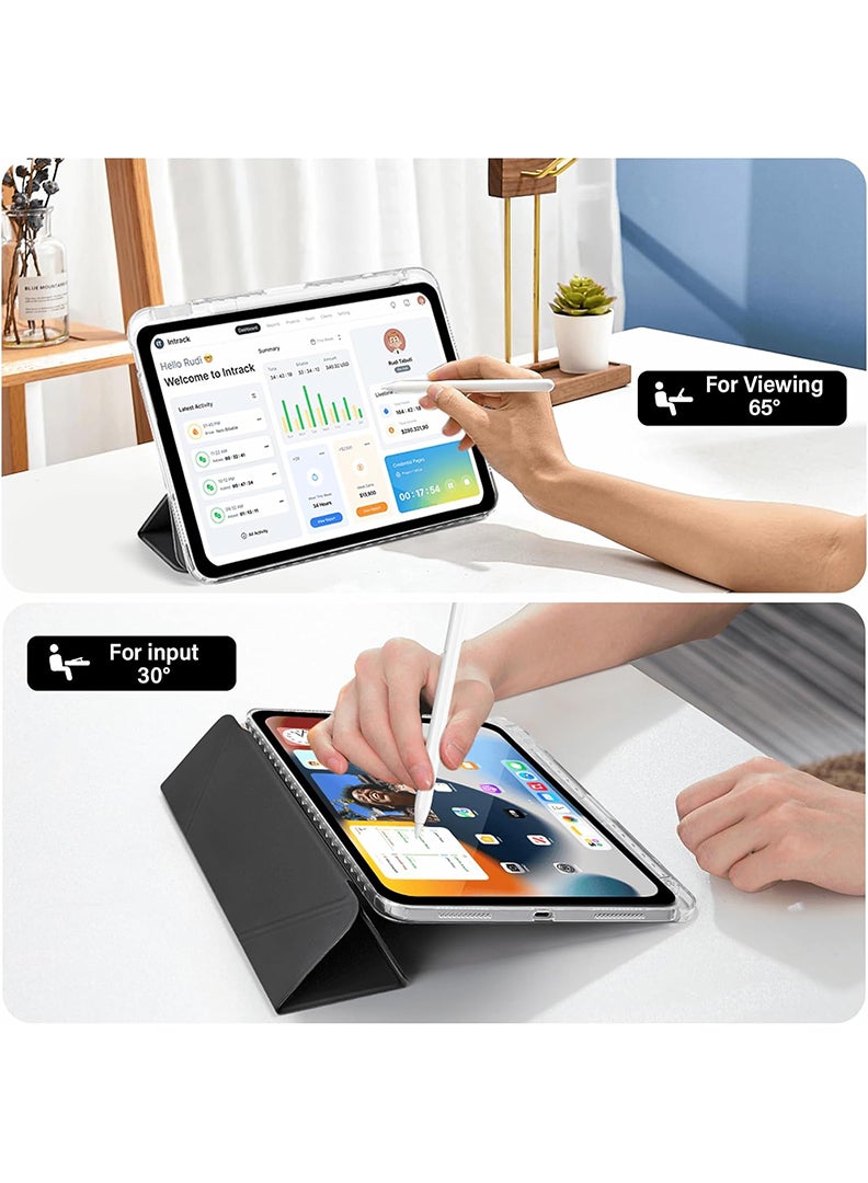 Theodor حافظة لجهاز iPad Air 11 بوصة M3 2025 / حافظة لجهاز iPad Air 11 بوصة M2 2024 و iPad Air5 10.9 بوصة 2022 / Air4 10.9 بوصة 2020 الجيل مع حامل قلم 8 زوايا قابلة للطي مع خاصية الاستيقاظ / النوم التلقائي، غطاء لجهاز Air 5th / Air 4th 10.9 بوصة 2022 / 2020، Air 6th / Air 7th 11 بوصة 2025 / 2024 - أسود - Image 5