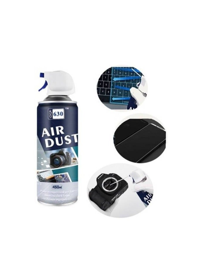 Giga منفاخ هواء، غاز مضغوط، إزالة الغبار، مجموعة واسعة من الاستخدامات، خالي من الكلوروفلوروكربونات، علبة قابلة لإعادة التدوير، 450 مل - Image 2