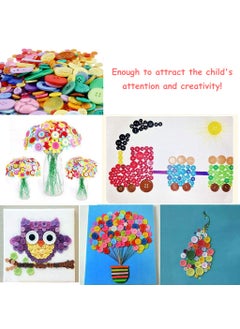 HASTHIP HASTHIP® 300Pcs Colorful Buttons for Sweater, Resin Plastic Buttons for Crafts Clothes Sewing, Assorted Sizes Round Shirt Button for DIY Crafts, Painting for Kids Activitiy  - Image 4