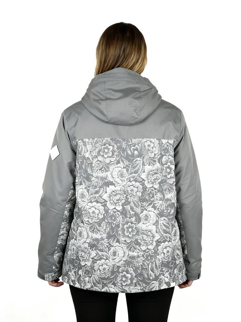 Roxy Women's Jetty Block Jacket – 10K Waterproof, Insulated Snow Jacket, PFAS-Free, Recycled Fabric, Grey Mix, X-Large - Image 3