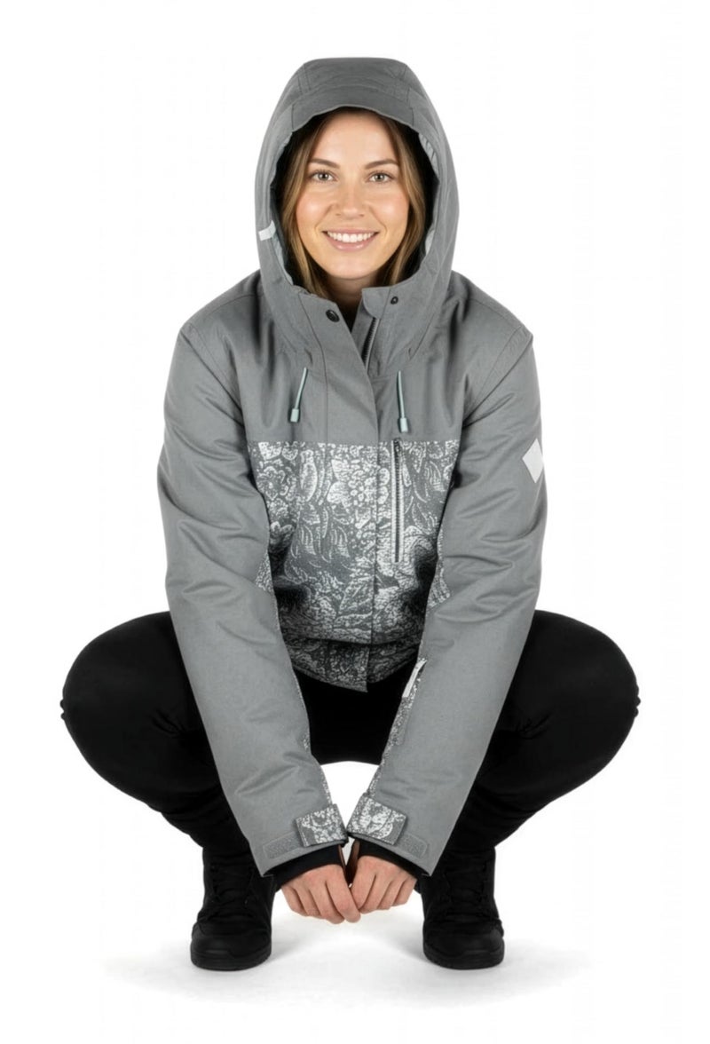 Roxy Women's Jetty Block Jacket – 10K Waterproof, Insulated Snow Jacket, PFAS-Free, Recycled Fabric, Grey Mix, X-Large - Image 4