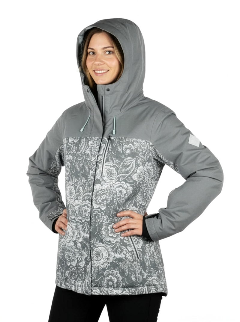 Roxy Women's Jetty Block Jacket – 10K Waterproof, Insulated Snow Jacket, PFAS-Free, Recycled Fabric, Grey Mix, X-Large - Image 2