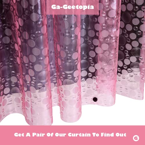 Ga-Geetopia EVA Pink Thin Shower Curtain Liner, Pebble Pattern 72x72 Inch Lightweight Plastic Bathroom Shower Showroom Inner Curtain with Rustproof Metal Grommets and Weighted Magnets(No Hooks) - Image 4
