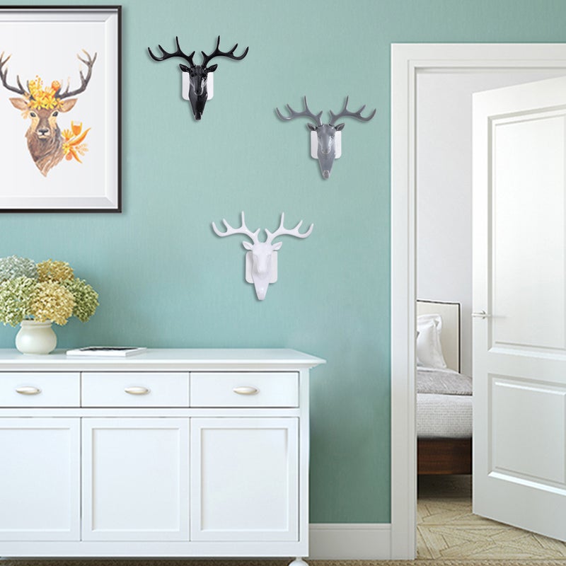ear Head Wall Hanger Animal Antler Self Adhesive Door Hook Bag Keys Sticky Holder Home Décor Rack - Image 4