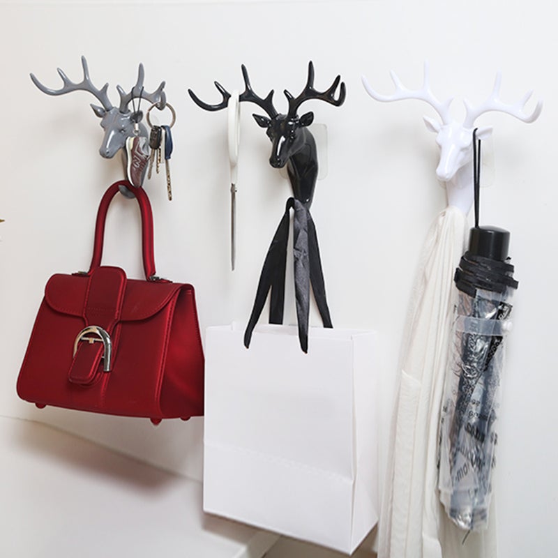 ear Head Wall Hanger Animal Antler Self Adhesive Door Hook Bag Keys Sticky Holder Home Décor Rack - Image 2