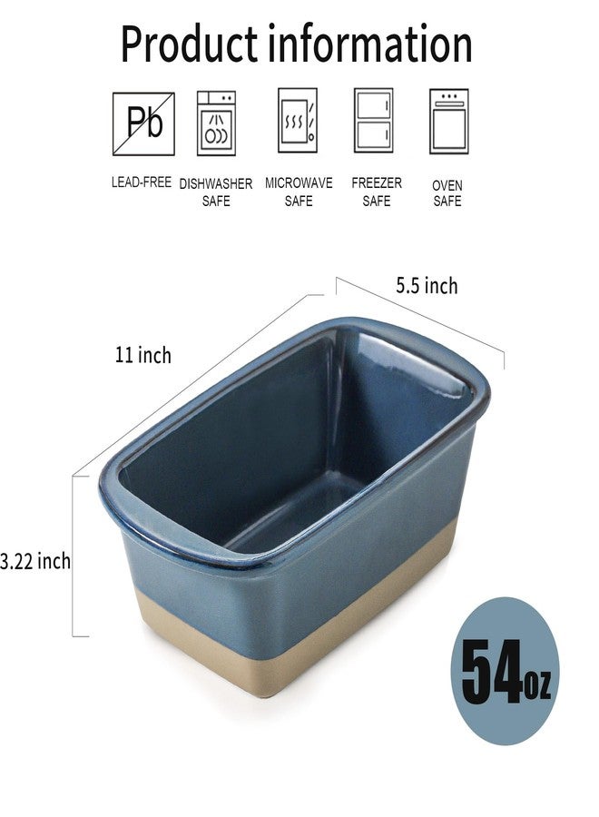 HVH Ceramic Loaf Pan for Baking Bread, 9 x 5 inch Baking Bread Loaf Pan, Rectangular Bread Pan, Bread Baking Pan for Cooking, Farmhouse Style (Blue) - Image 4