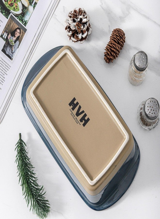 HVH Ceramic Loaf Pan for Baking Bread, 9 x 5 inch Baking Bread Loaf Pan, Rectangular Bread Pan, Bread Baking Pan for Cooking, Farmhouse Style (Blue) - Image 5