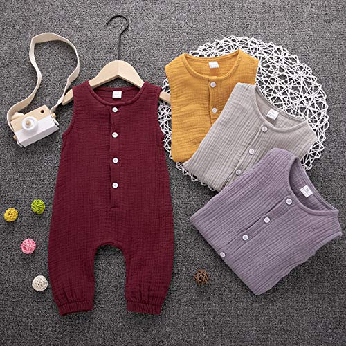 Arleysh Newborn Baby Girl Romper Jumpsuit Cotton Linen Sleeveless Ruffled Bodysuit Infant Summer Clothes Outfits (Green, 0-3 Months) - Image 4