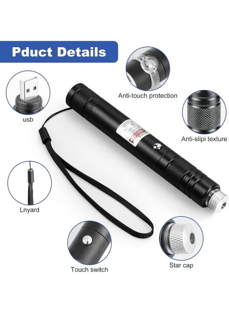 Green Laser Pointer High Power Pen - Long Range Rechargeable Laser Beam, USB Charging for Hiking, Presentations & Outdoor Use (Professional-Grade Green Light) - Image 3