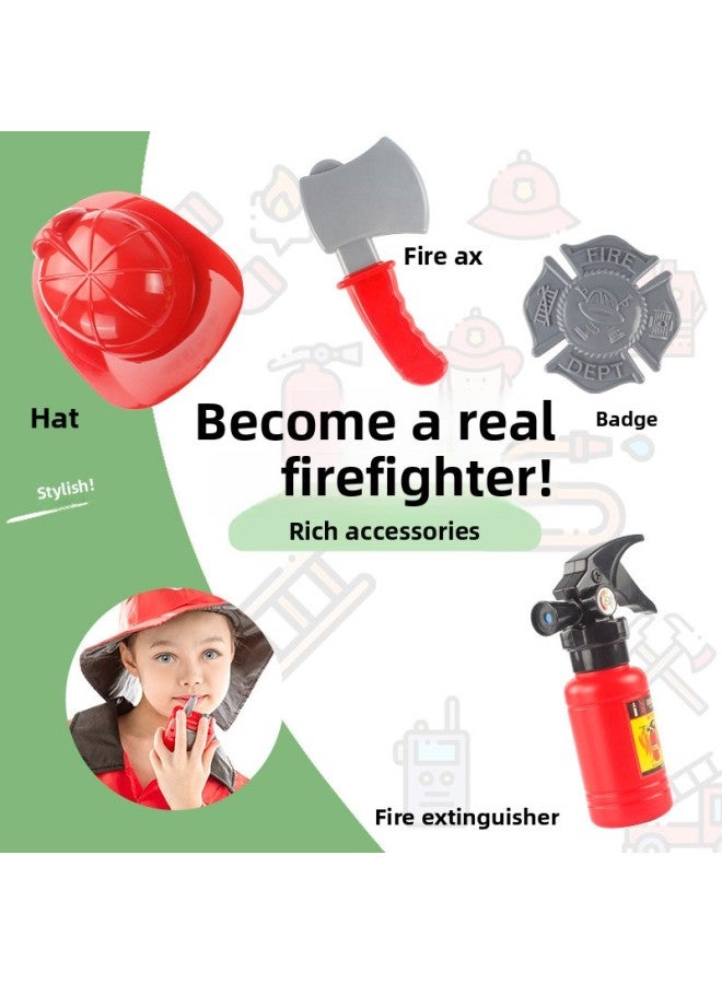 Play House Toy Simulation Children's Fire Clothing Professional Role Play Firefighter Vest Vest Hat Clothing-Color:584 Fire Suit 450g  - Image 3