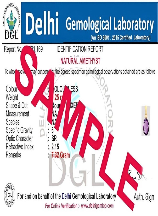 Ptm Natural Amethyst/Kathela 10.25 Ratti or 9.5 Carat Astrological Certified Gemstone Panchdhatu/5 Metals 22k Gold Plated Pendant for Men & Women -fba21025 - Image 4