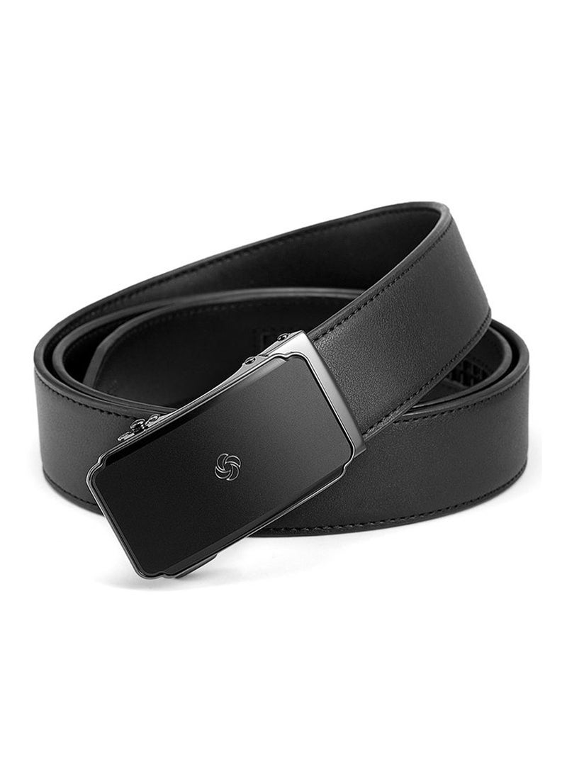 Samsonite Aamir II BIZ Auto Plate Leather Belt, Black|Stylish|Premium Quality|Automatic Buckle|Hole Free Belt - Image 1