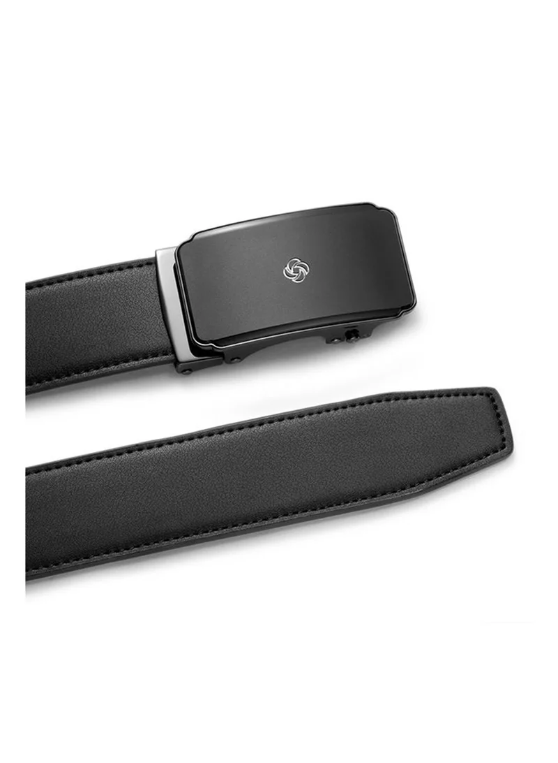 Samsonite Aamir II BIZ Auto Plate Leather Belt, Black|Stylish|Premium Quality|Automatic Buckle|Hole Free Belt