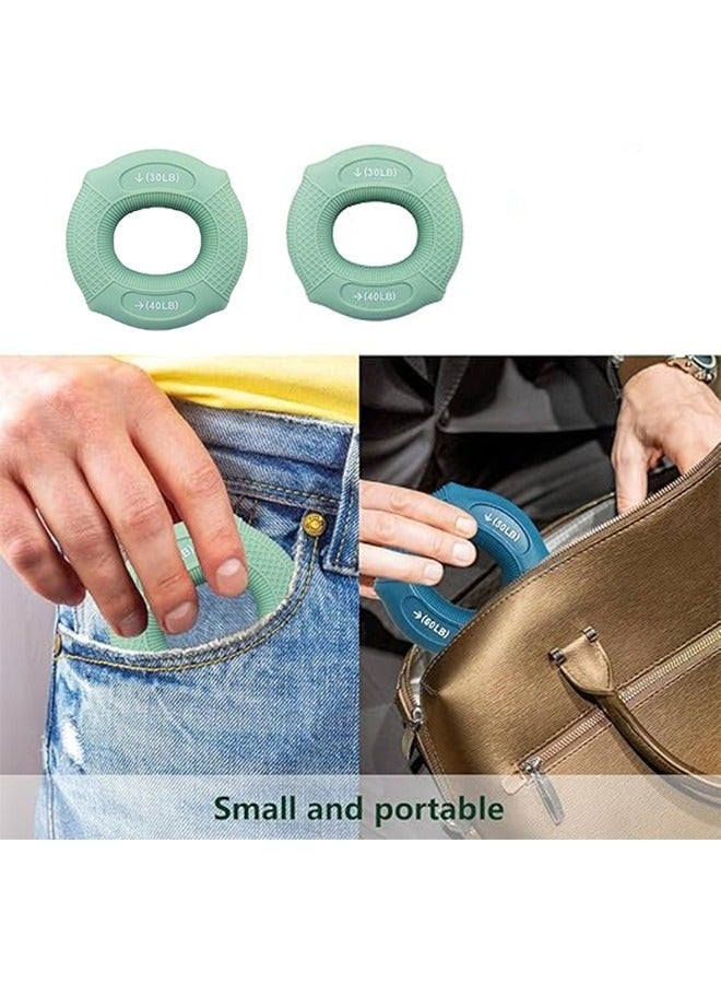 Grip strength trainer Hand grip strengthener, Forearm exerciser, Workout Set for Hand and Wrist Muscle Trainer Stress Relief, Silicone Ring for Training - Image 4