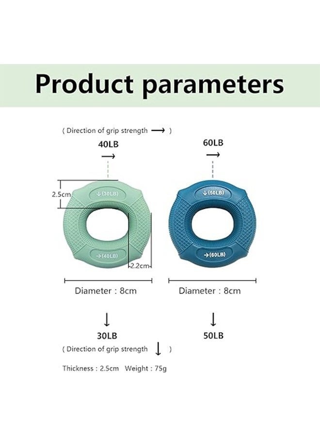 Grip strength trainer Hand grip strengthener, Forearm exerciser, Workout Set for Hand and Wrist Muscle Trainer Stress Relief, Silicone Ring for Training - Image 5