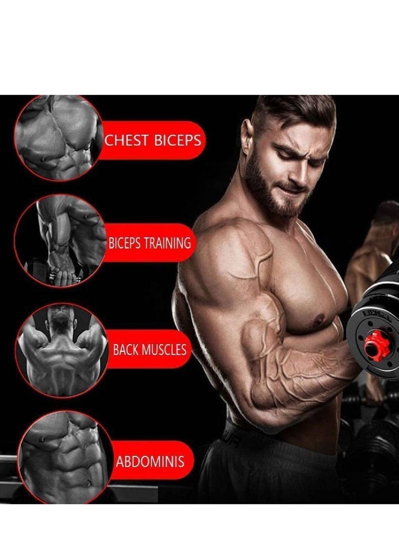 WENBO - 20kg Dumbbells 2 in 1 Connecting Rod, Dumbbells Barbel Set, Adjustable Dumbells Set For Men Woman Home Gym Workout - Image 1