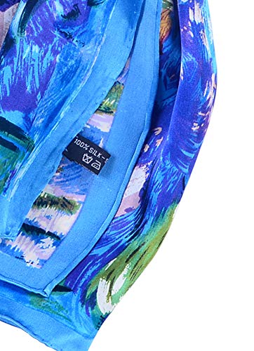 Salutto Women 100% Silk Scarves PaintedLotus Pond Scarf - Image 4