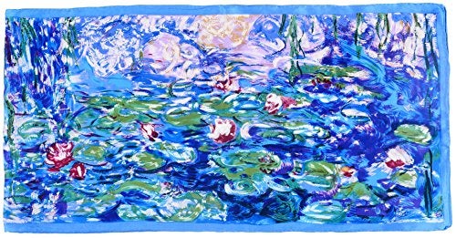 Salutto Women 100% Silk Scarves PaintedLotus Pond Scarf - Image 3