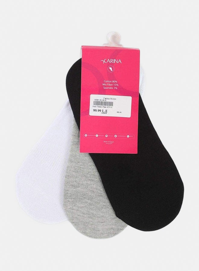 Carina Invisible Cotton Socks - 3 Pairs - Image 2
