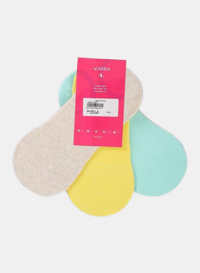 Carina Invisible Cotton Socks - 3 Pairs - Image 1