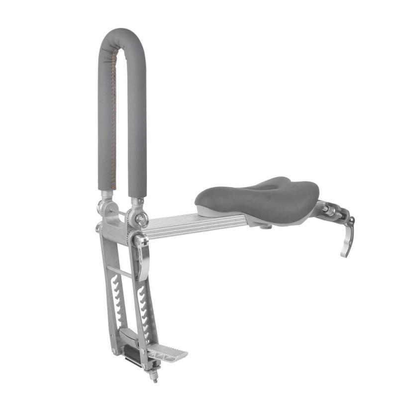 Kids Bike Seat Attachment: Grey, 2.4-3.5cm Tube Fit, Upgraded Armrests - Easy Detachable Installation, Bike Seat for Kids for Family Outdoor Cycling - Image 1