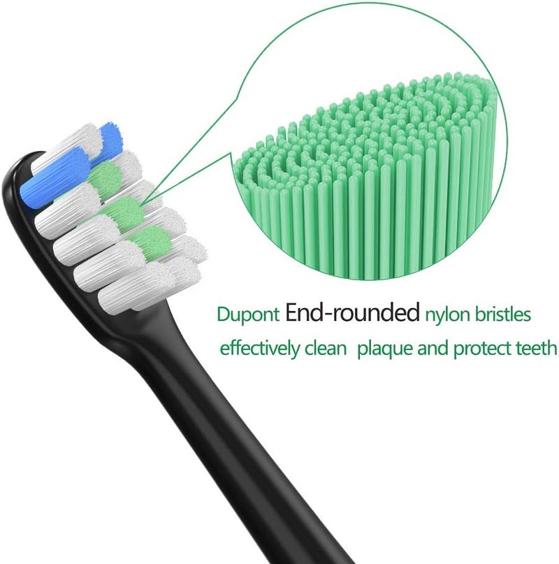 وويان رؤوس فرشاش أسنان WuYan، حزمة من 4 قطع، لفرشاشات Xiaomi Deep Cleaning، فرشاش كهربائي أوتوماتيكي بتقنية الصوتيات لاستبدال رؤوس الفرشاش، مناسب لفرشاشات Soocare X3 الكهربائية، مع غطاءات سفر. - Image 3