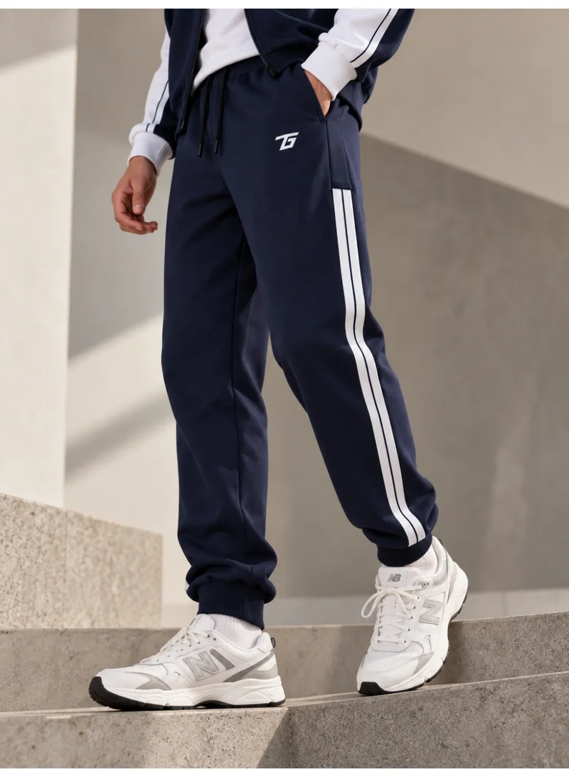 T G T THE GOOD THINGS Men's Jogger Sweatpants – Side Taped Fleece Track Pants