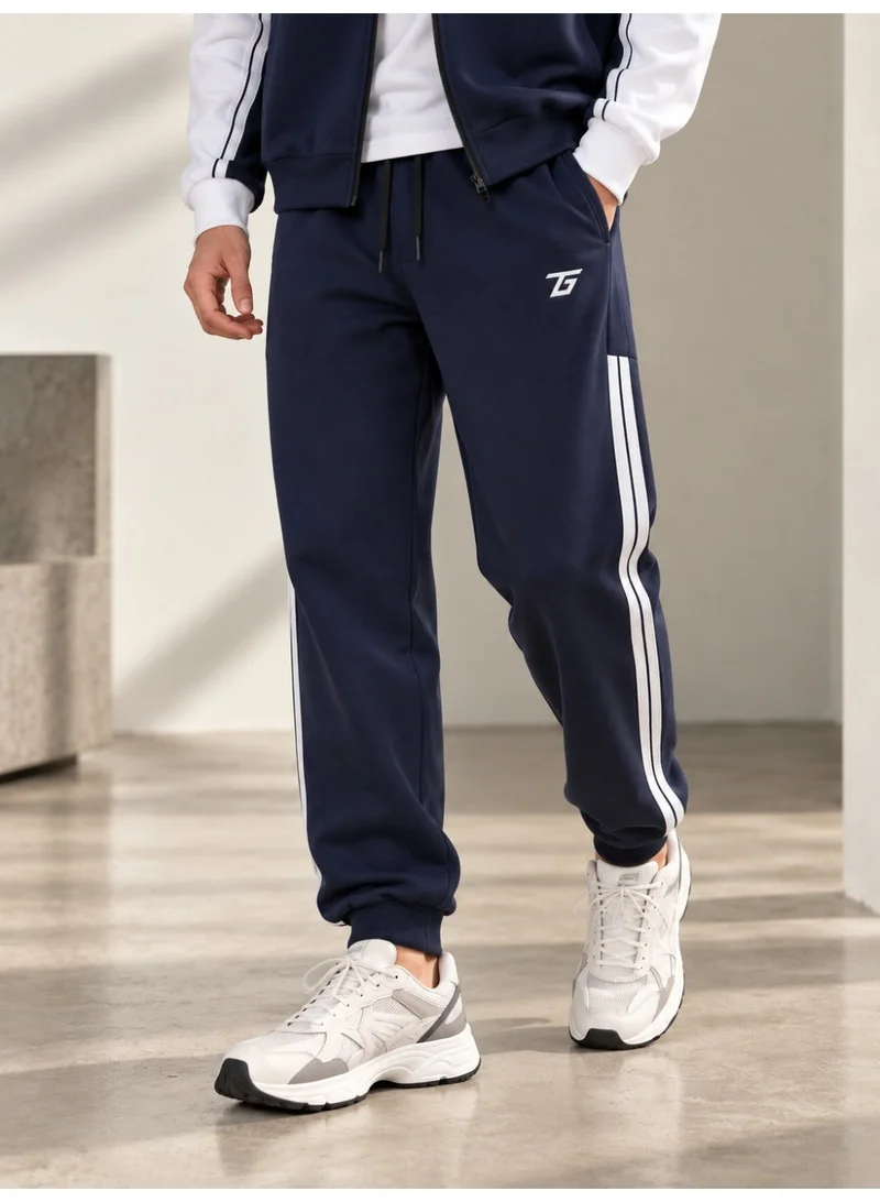 T G T THE GOOD THINGS Men's Jogger Sweatpants – Side Taped Fleece Track Pants