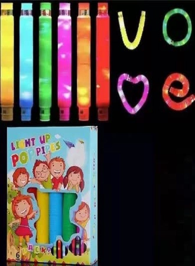 Crazy Buy Pop Tube (Pack of 3) - Multicolor Fidget LED Tube with 3 Lighting Modes for Kids & Teens - Image 1
