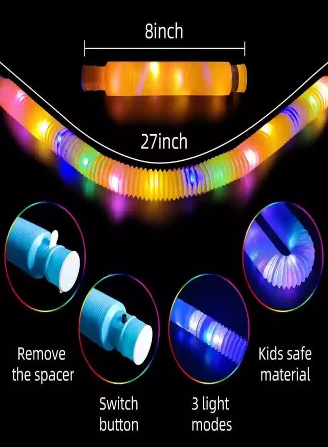 Crazy Buy Pop Tube (Pack of 3) - Multicolor Fidget LED Tube with 3 Lighting Modes for Kids & Teens - Image 4