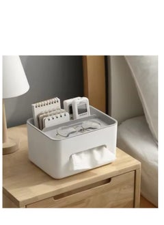 BLUE CORAL Desktop Remote Control Storage Tissue Paper Box Car Mounted Home Bathroom Living Room Coffee Table Simple and Creative Multifunction  - Image 1