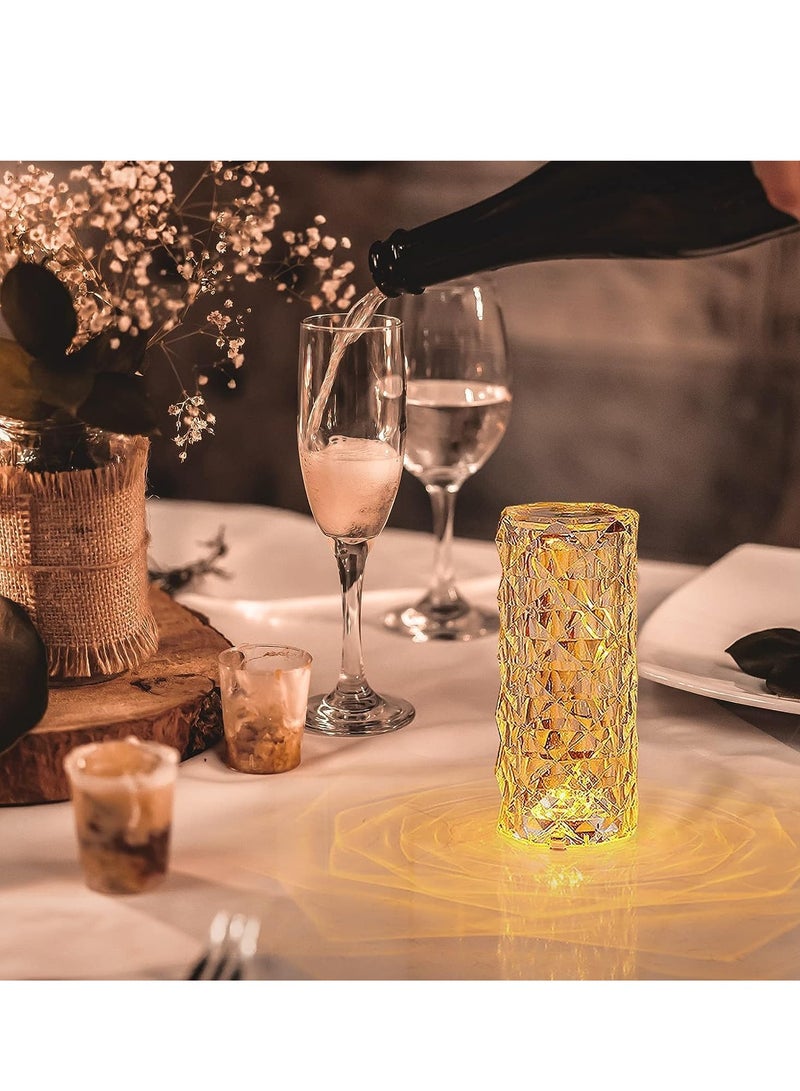 Crystal Lamp, Crystal Lights Touching Control Rose Crystal Lamp with USB Port,16 RGB Color Changing Romantic Rose Diamond Table Lamp LED Night Light for Bedroom Living Room, Office - Image 3