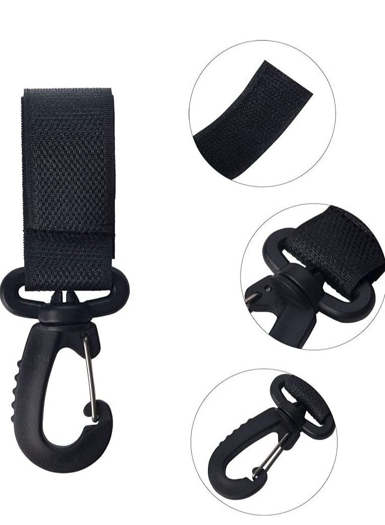KASTWAVE Buggy Clips 4Pcs ABS Stroller Hooks, Carabiner Hook, Stroller Organizer Hook Clip, Convenient Stroller Accessories Bag Hooks for Hanging Diaper Bags Purse 360-degree Rotation