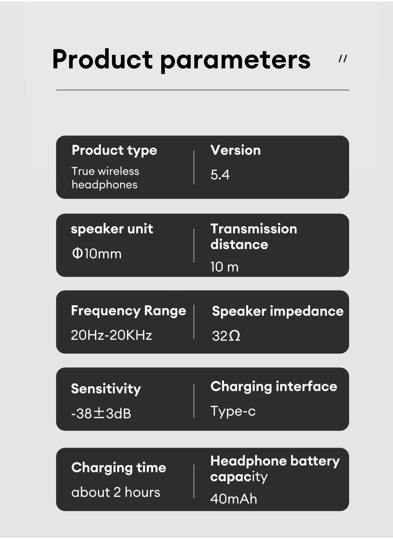 TRANSFORMERS - Transformers TF-T10 TWS Bluetooth Wireless Headset Low Latency Smart Touch Bluetooth 5.4 Iron Gray - Image 1