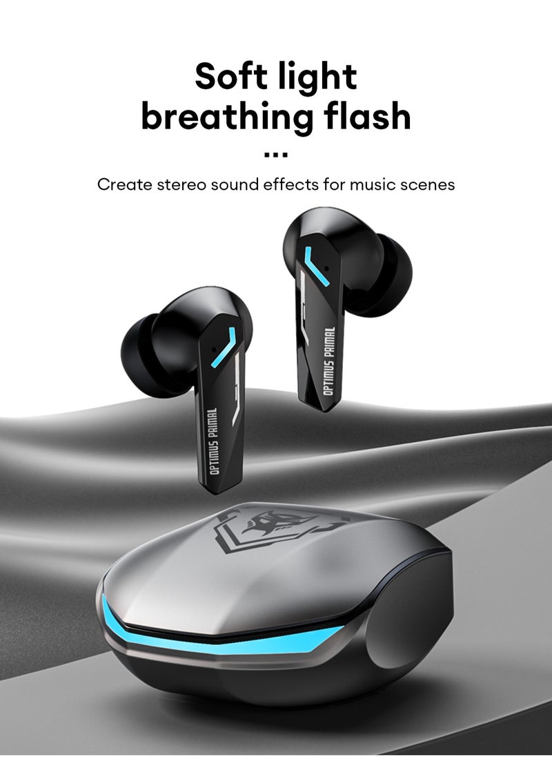 TRANSFORMERS - Transformers TF-T10 TWS Bluetooth Wireless Headset Low Latency Smart Touch Bluetooth 5.4 Iron Gray - Image 1