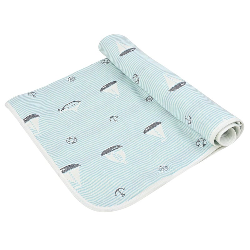 MumsLap Baby Muslin Blanket for Newborn | 6 Layer Gauze Cotton | Soft Swaddle Wrap Blanket/Quilt/Bath Towel/Nursing Cover/Crib Blankets for Boys and Girls (Sky Blue), 200 tc - Image 5