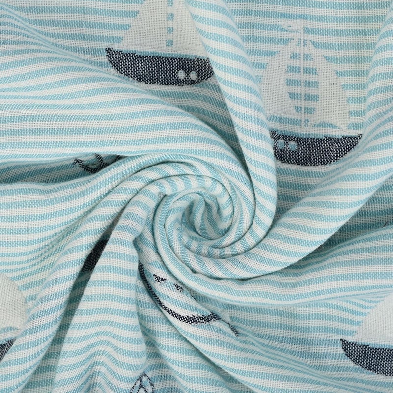 MumsLap Baby Muslin Blanket for Newborn | 6 Layer Gauze Cotton | Soft Swaddle Wrap Blanket/Quilt/Bath Towel/Nursing Cover/Crib Blankets for Boys and Girls (Sky Blue), 200 tc - Image 4