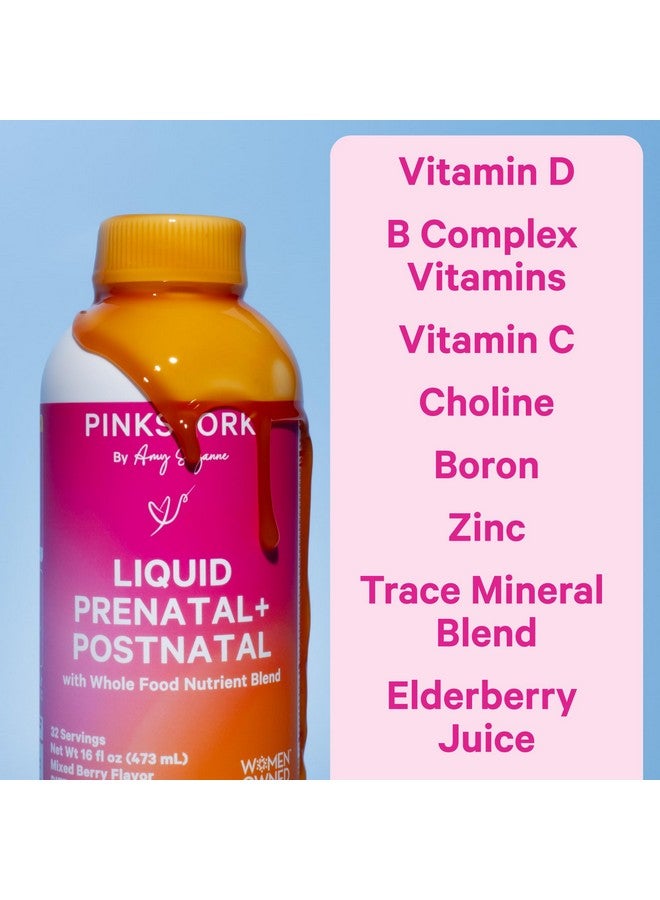 بينك ستروك فيتامينات بينك ستورك السائلة لما قبل الولادة للنساء - بنكهة التوت - مزيج غذائي عضوي - للخصوبة والحمل وما بعد الولادة - دعم غثيان الصباح - الرضاعة الطبيعية والرضاعة - 32 حصة - Image 3