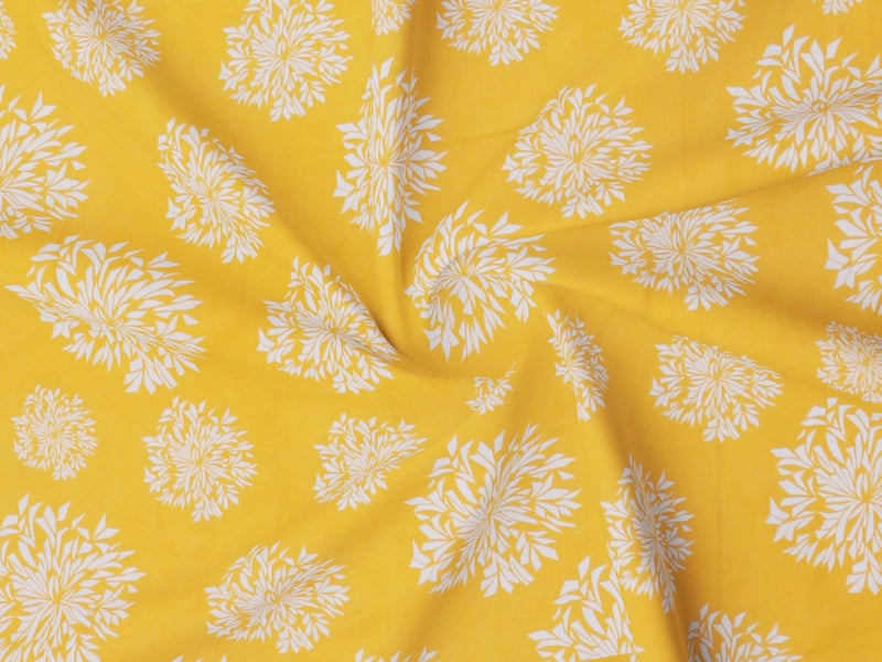 SHOMES 100% Cotton Feel Printed Diwan Set Covers 6 Pieces - 1 Single Bed Sheet (60 X 90) with 3 Cushion (16 X 16), 2 Bolster Covers (16 X 32) - Yellow - Image 4