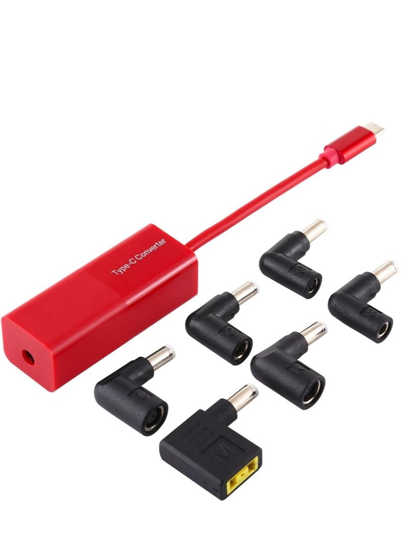 Terabyte Laptop Power Adapter 65W USB-C / Type-C Converter to 6 in 1 Power Adapter (Red) - Image 1