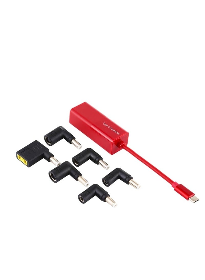 Terabyte Laptop Power Adapter 65W USB-C / Type-C Converter to 6 in 1 Power Adapter (Red) - Image 2