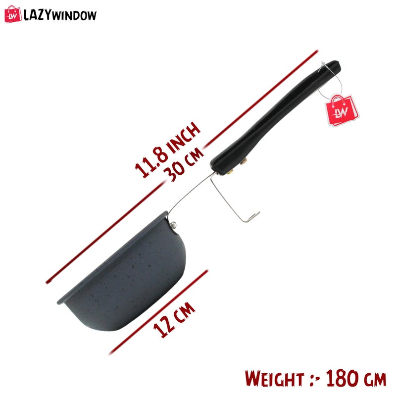 LAZYwindow Nonstick Tadka/Fry Pan and Tawa Combo (Black and Base Grey) - Image 4